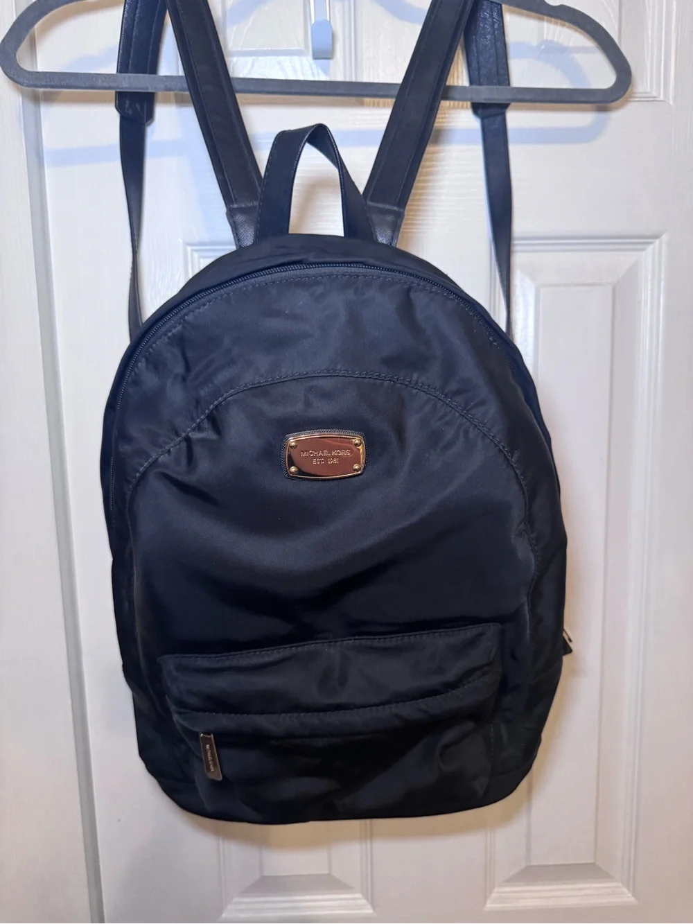 Michael Kors Black Nylon Mini Backpack with Gold Hardware